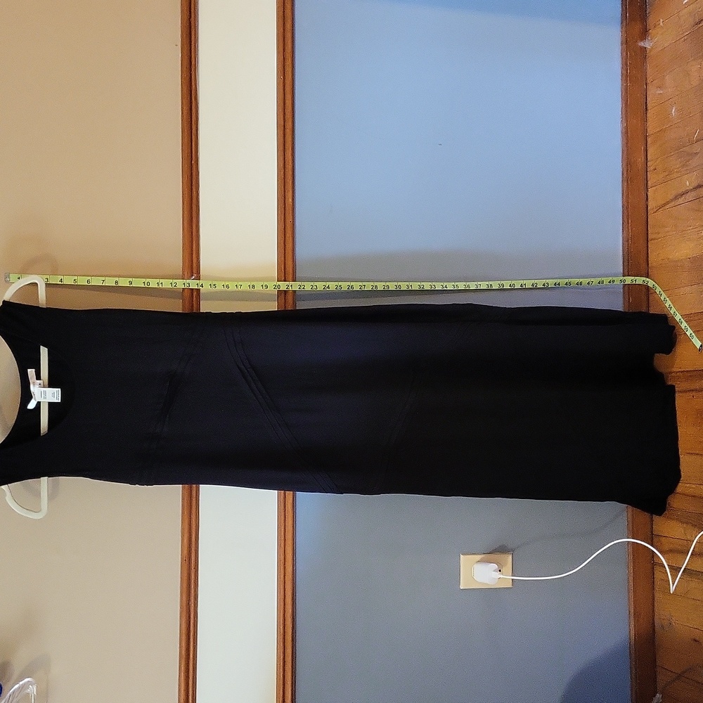 Slinky black maxi tank dress